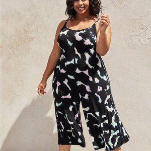 Torrid Super Soft Culotte Jumpsuit (Size 00) Multi Tie Dye